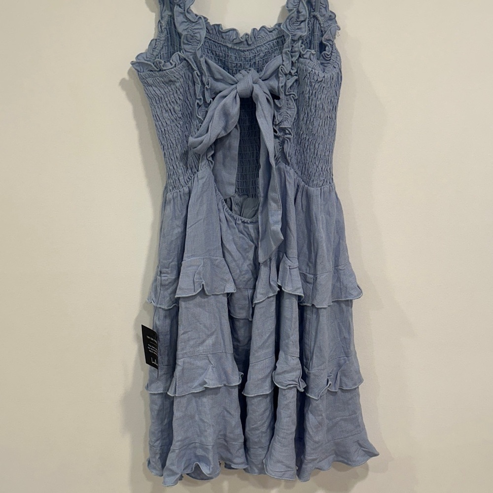 Blue Ruffled Dress NWT - Picture 7 of 9